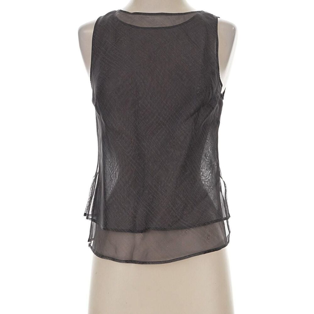 Gray Sheer Silk Layered Tank Top BCBG